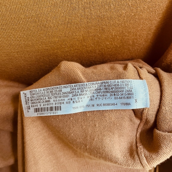 ZARA Knit Soft Sweater Camel Crew Neck Pullover JUMPER Raglan Long Sleeves M - Picture 8 of 12